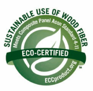 Badge: Sustainable use of Wood Fiber - eco-certified by eccproducts.org